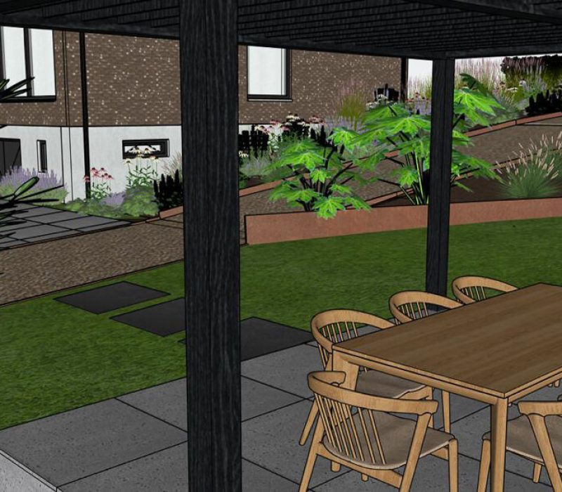 3D ontwerp overkapping bb tuinaanleg