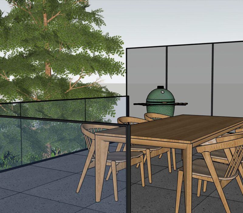 3D ontwerp terras BB tuinaanleg